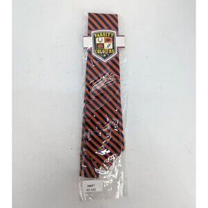 Varsity Colours Silk Orange w/Blue Stripe Boys Necktie Standard 50 Inch